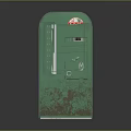 Vintage Green Coin Operated Vending Machine With Dr Pepper Logo And Rusty Surface